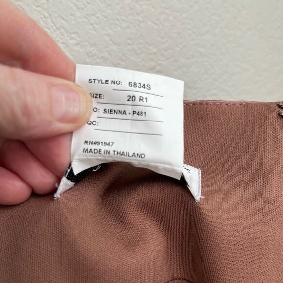 After Six Sienna Brown High Neck Halter Open-Back Evening Gown Plus 20 NWT - Picture 12 of 16